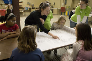 Ferris Students Work with Girl Scouts