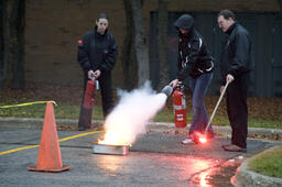 Fire extinguisher training.