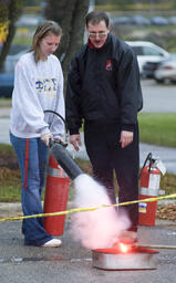 Fire extinguisher training.