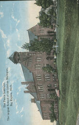 Ferris Institute postcard with text.