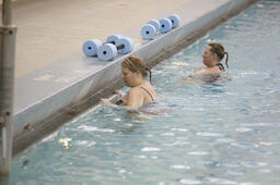 Student Recreation Center. Photo shoot. Water aerobics.