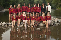 Volleyball team and headshots.