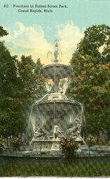 Fountain in Fulton Street Park Postcard