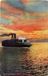 Sunset On Straits of Mackinac Postcard