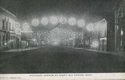 Michigan Avenue At Night Postcard