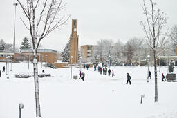 Campus scenes. Cold weather.