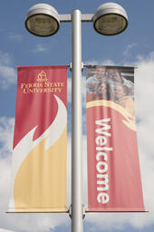 Entrance banners.