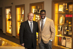 Bryon Williams, Student Government President and Dan Burcham, Vice President for Academic Affairs.