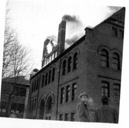 Old Main Fire and Pharmacy Building 1950