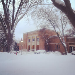 Snow day. Campus scenes.
