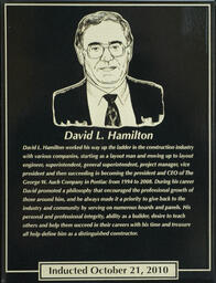 Construction Hall of Fame plaques.