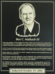 Construction Hall of Fame plaques.