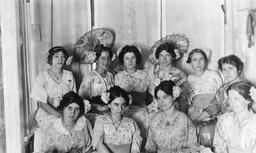 Female Ferris Institute group at Japanese party. 1908.
