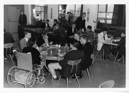 Students in dining facility. Undated photo.