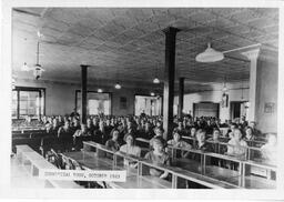 Commercial classroom in Old Main building. 1923.