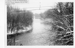 Big Rapids. Looking south Muskegon River Maple Street bridge  ca 1965.