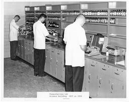 Model Pharmacy. Science Building. Prescriptions Lab. 1957-1958.