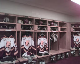 Hockey locker room.