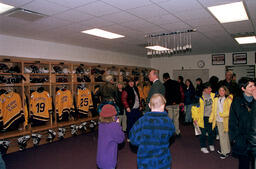 Hockey locker room.