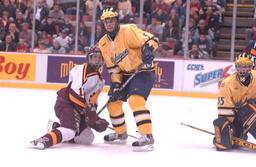 CCHA finals v. University of Michigan.