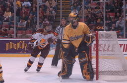 CCHA finals v. University of Michigan.