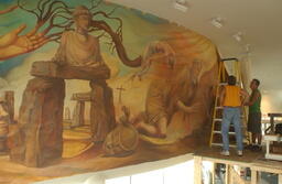Barnum mural installation