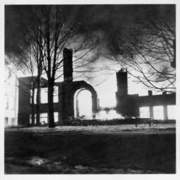 Old Main fire photo.