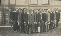 FI male students (in front of Old Main?)