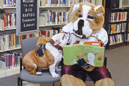 Bulldogs caught reading.