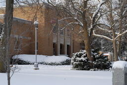 First snowfall on campus.