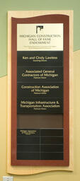Construction endowment plaques.