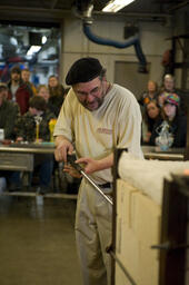 Glass blowing.