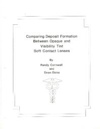 Comparing Deposit Formation Between Opaque And Visibility Tint Soft Contact Lenses.
