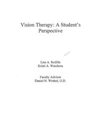 Vision Therapy: A Student's Perspective.