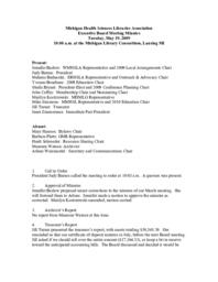 May 9, 2009 Board Meeting Minutes