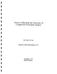 Factors Affecting The Outcome Of Congenital Esotropia Surgery.