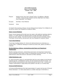 Deans Council. Minutes. 7 July 2004.