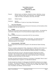 Deans Council. Minutes. 20 September 2005.