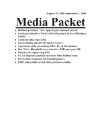 Media Packet. August 3-September 1, 2006.
