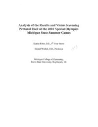 Analysis Of The Results And Vision Screening Protocol Used At The 2001 Special Olympics Michigan State Summer Games.