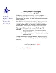 MHSLA Annual Conference Member Scholarship Application
