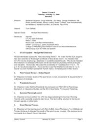 Deans Council. Minutes. 25 January 2000.