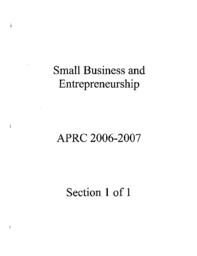 Small Business and Entrepeneurship Academic Program Review report.