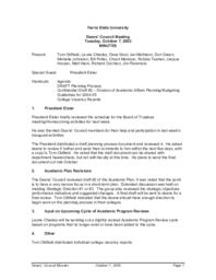 Deans Council. Minutes. 7 October 2003.