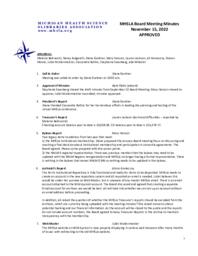 2022/11/15 MHSLA Board Meeting Minutes