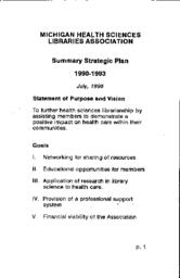 1990/07 MHSLA Summary Strategic Plan 1990-1993
