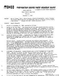 1985-1986 MDHEC Cable Health Coalition Agendas and Meeting Minutes