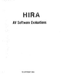 1982 HIRA AV Software Evaluations