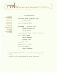 1994-1995 Nominating Committee Ballot
