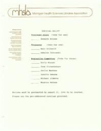 1995-1996 Nominating Committee Ballot